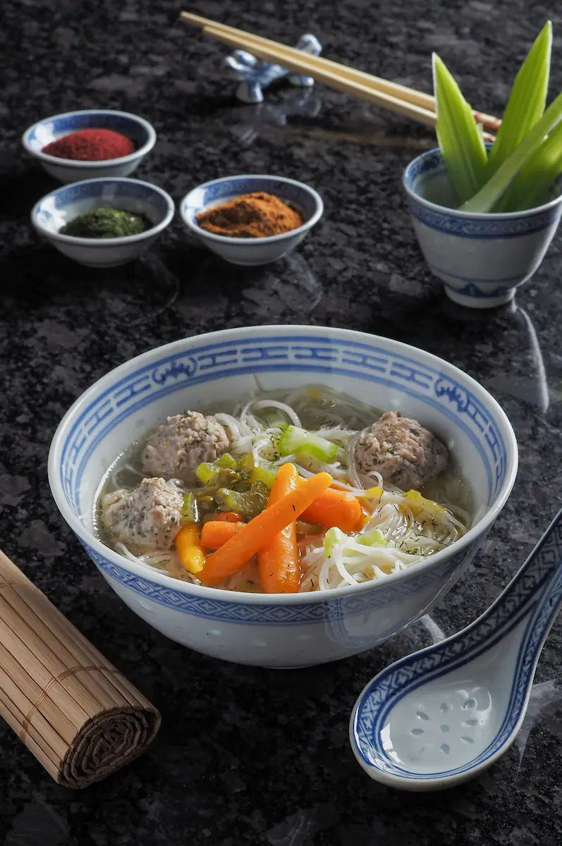Asian Noodle Soup styled for delivery app